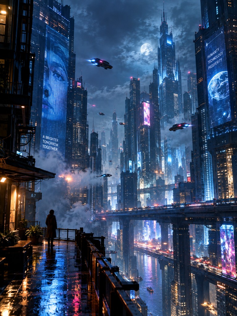 Rainy futuristic megacity generated with GPT Image 2.5